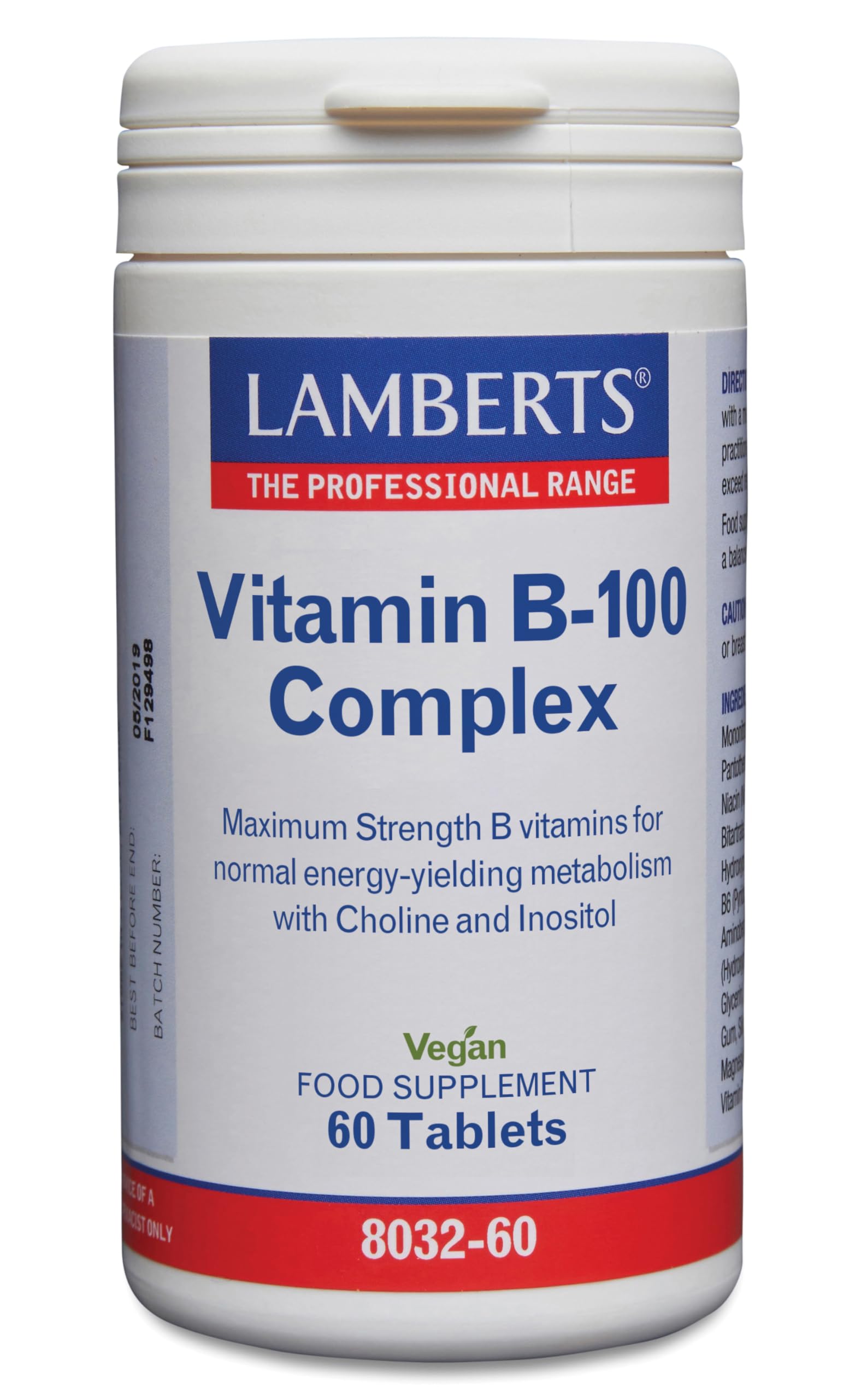 Vitamin B-100 Complex - 60 Tablets - Lamberts