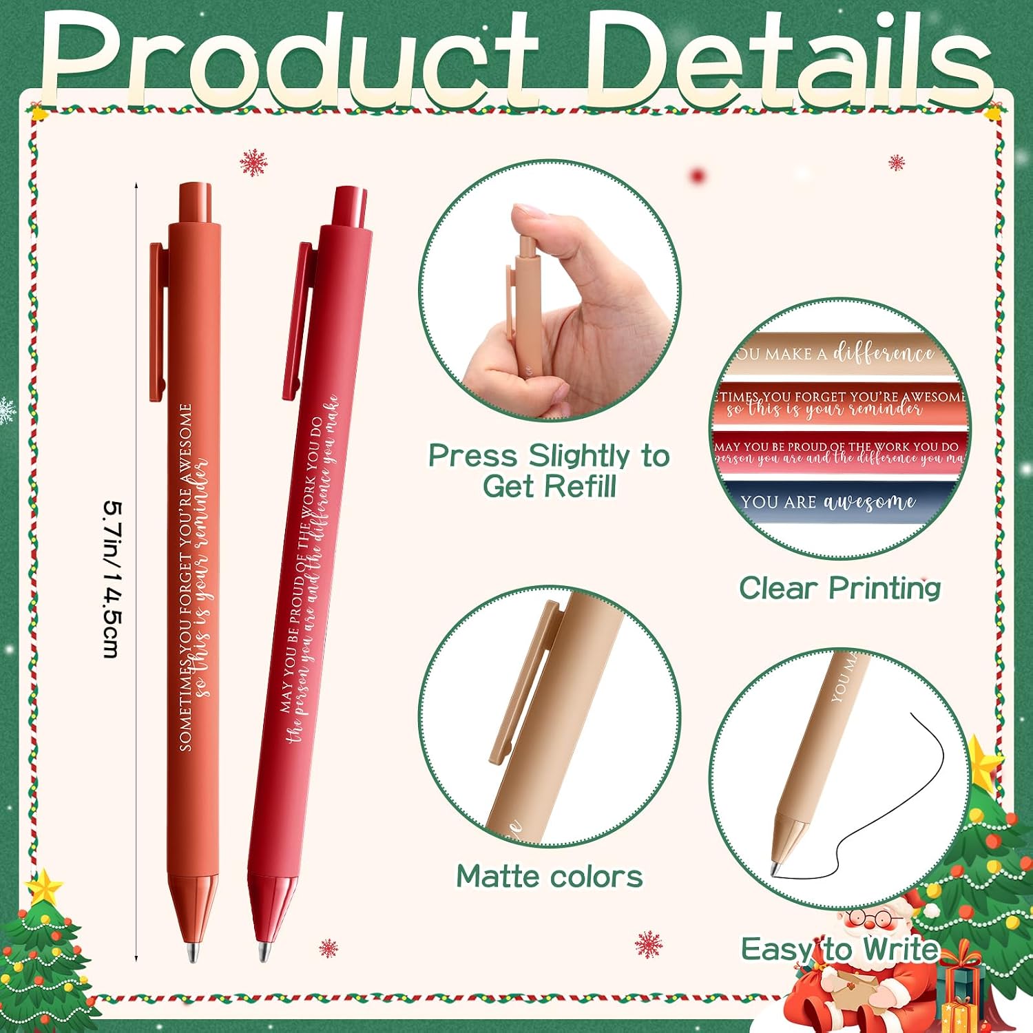 AmazingSpark 50 Pcs Employee Appreciation Pens Bulk, Vintage Colors image 2