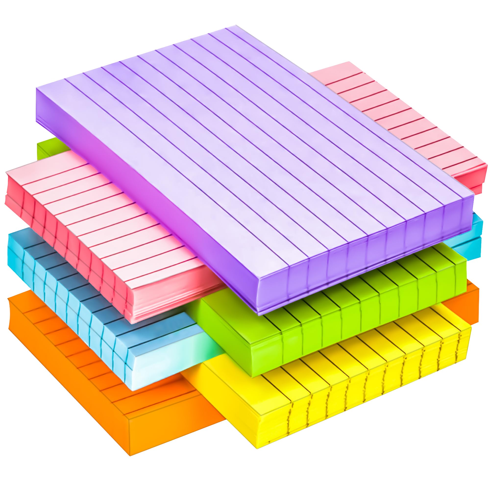 180 tarjetas de índice rayadas, 10 x 15 cm, tarjetas de estudio con rayas de colores, bloc de notas, bloc de notas rayadas, tarjetas de índice de estudio, lista de tareas para el hogar, la