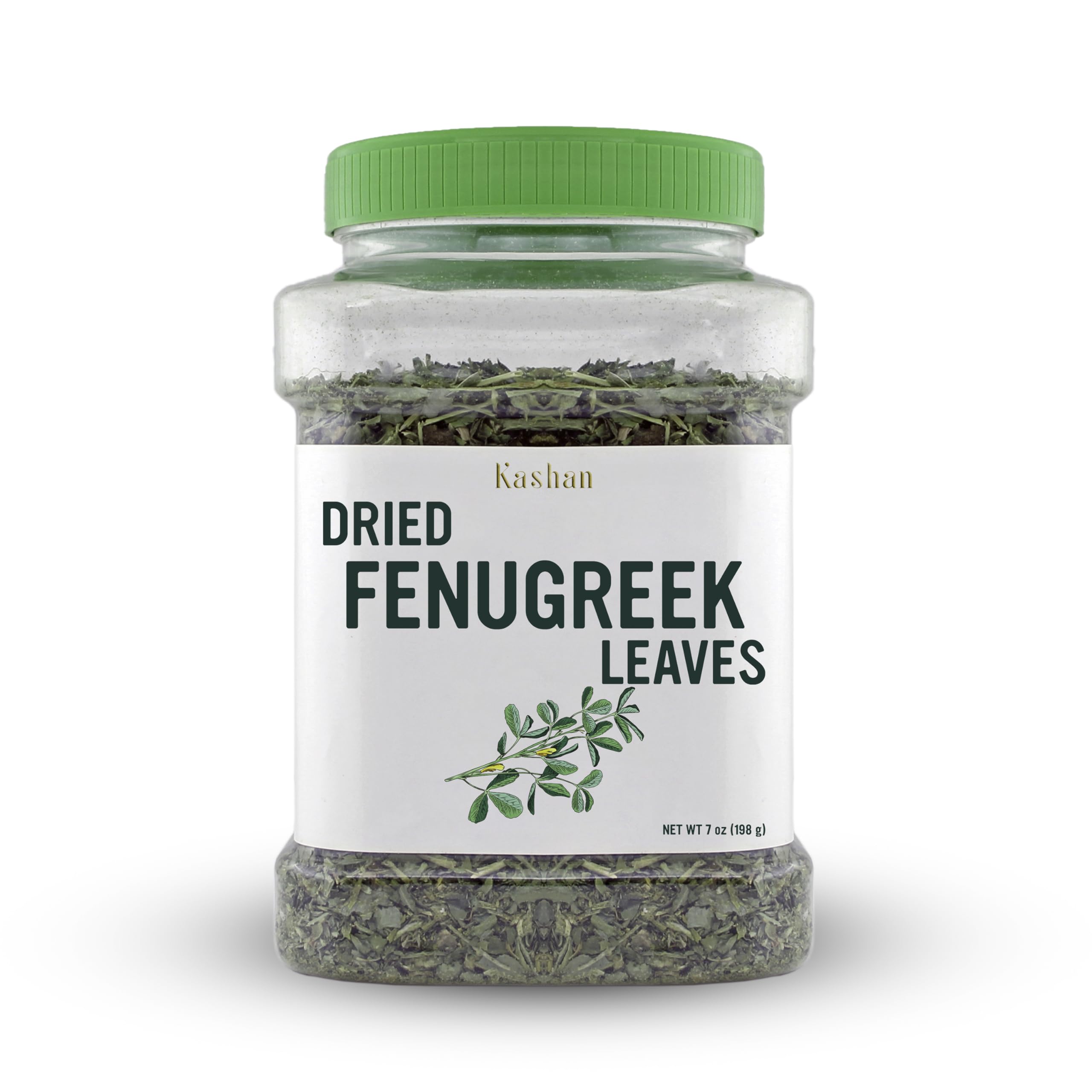 Kashan Dried Fenugreek Leaves, Kasuri Methi, Great for Cooking & Food Flavoring, Middle Eastern Cuisine and Aromatic Seasoning, Vegetarian 7oz (198g)
