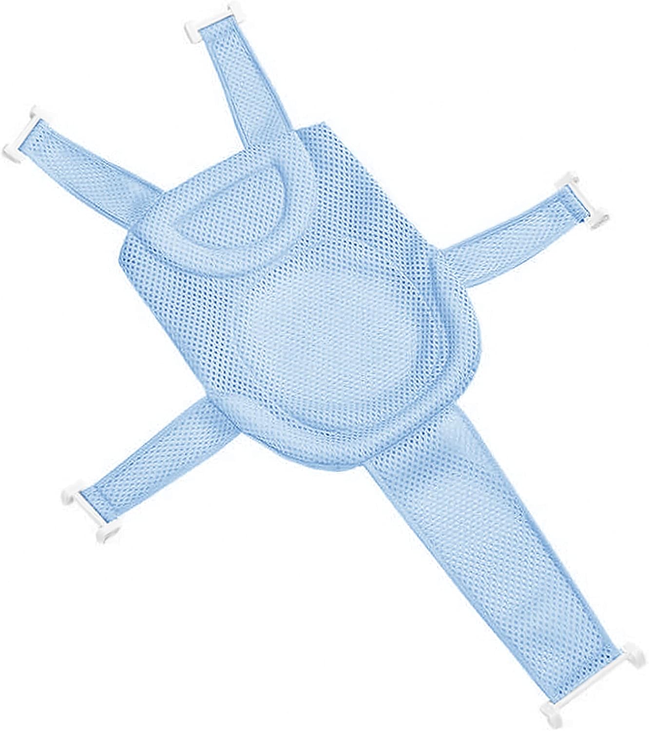 Universal Newborn Baby Bath Net Adjustable Non-Slip Bathtub Support Foldable Shower Bathtub Support Net Bath Seat for 0-24 Months (C Style-Blue) - Image 4