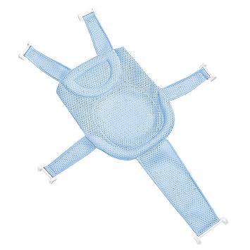 RUIXIA Adjustable Baby Bath Tube Support Mesh Net Soft Breathable Infants Shower Pad Newborn Bathing Mat 5-Point Anti-Slip Bathtub Seat with Sponge Cushion for Toddlers 0-18 Months, Blue, One Size