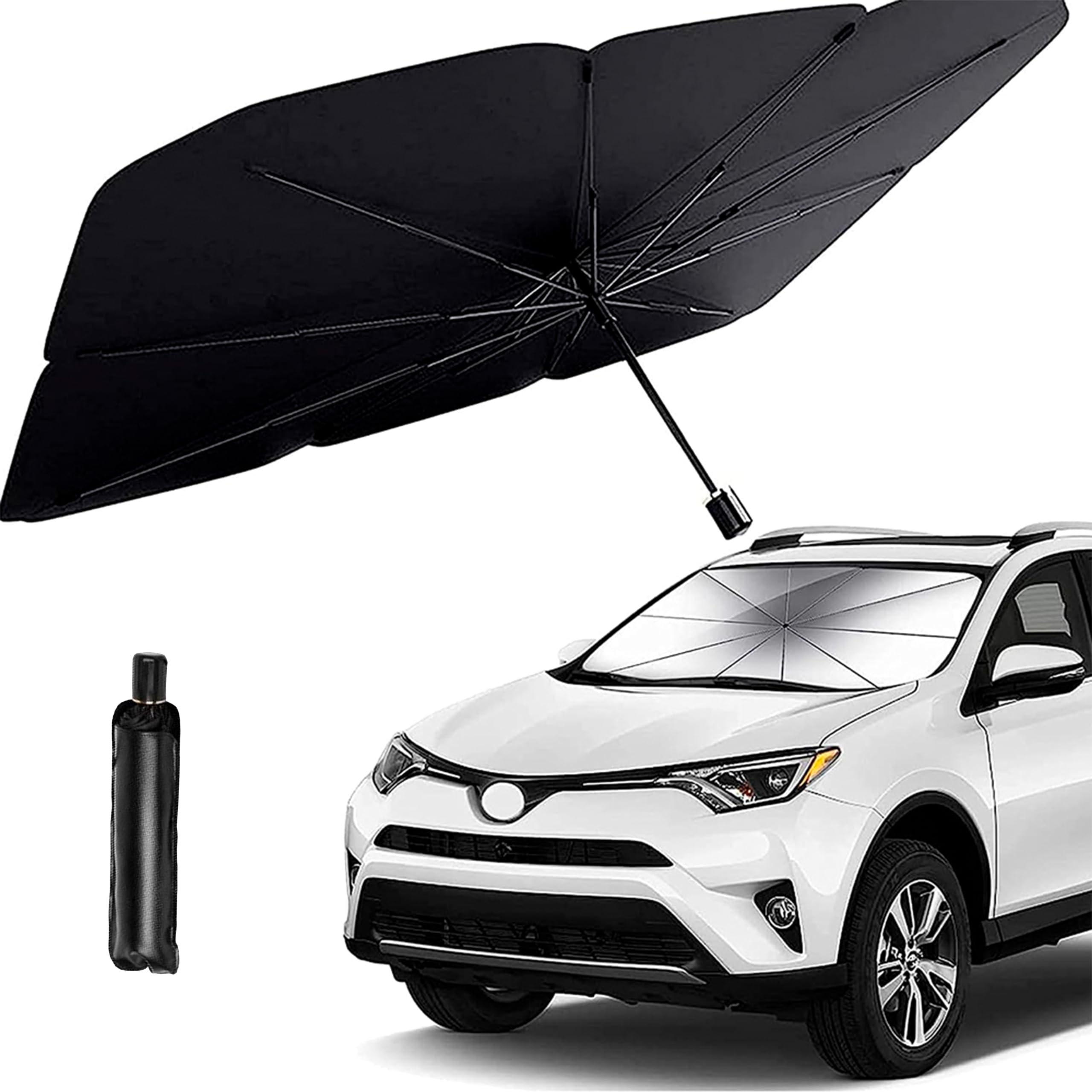 Parasol delantero para Coche, Sombrilla despegable, Parabrisas abatible 130x75CM, Pasasol interior