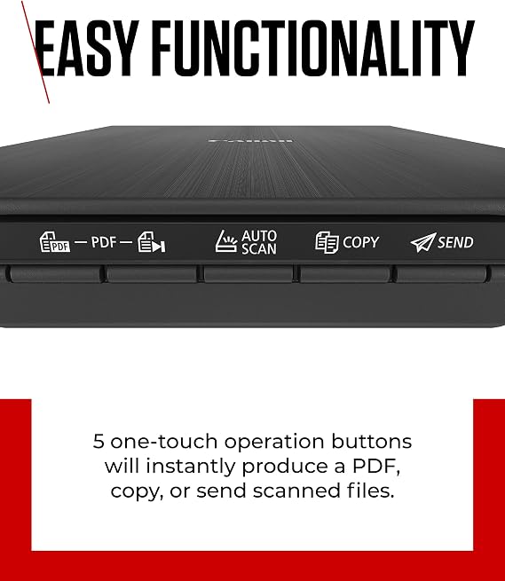 Canon LiDE 400 Colour Flatbed Scanner (Black) - Space Saving Design with USB Type-C Connectivity, Easy One-Touch Operation - Ideal for Home or Office