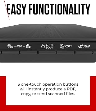 Canon LiDE 400 Colour Flatbed Scanner (Black) - Space Saving Design with USB Type-C Connectivity, Easy One-Touch Operation - Ideal for Home or Office