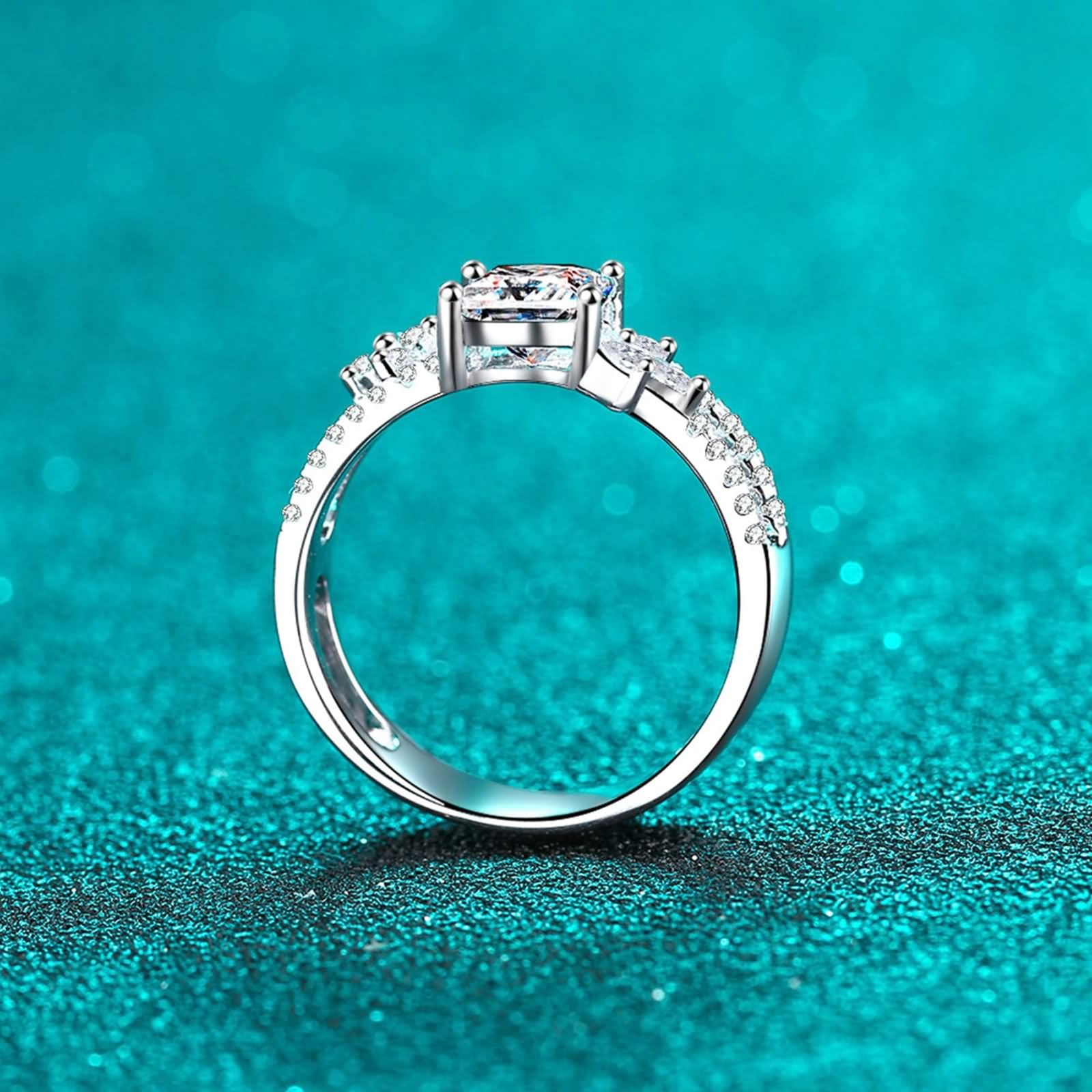 Anelli di promessa da donna, in argento Sterling con zirconia cubica/moissanite