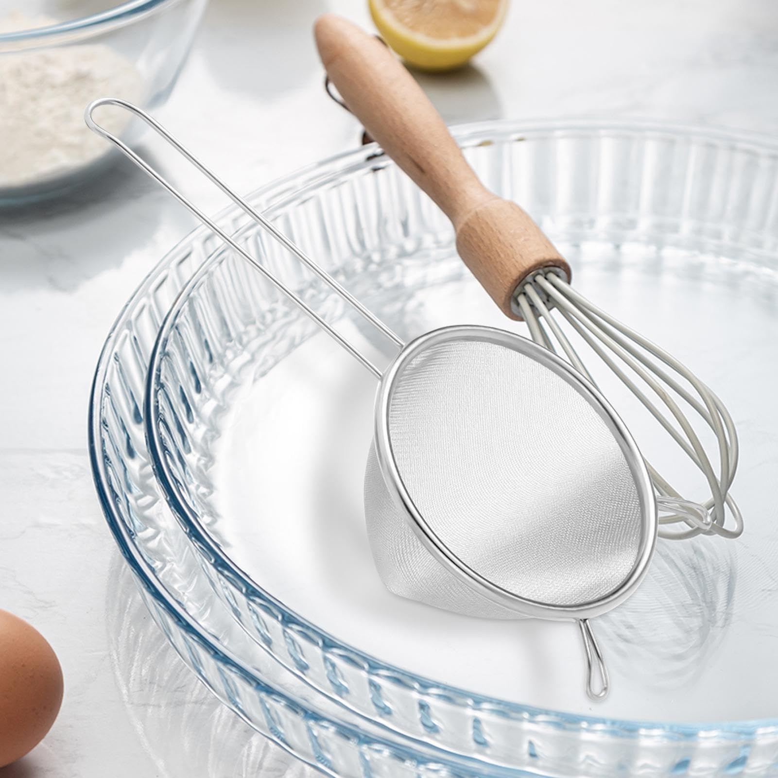 Passoire à mailles fines, tamis de cuisine en acier inoxydable pour la cuisine et la pâtisserie, idéal pour le thé, le café, parfait pour le riz, les nouilles, les fruits et les légumes, outil