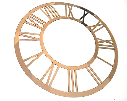 Elegante esfera de reloj dorada de 11.81 pulgadas (11.8 in) para resina, manualidades, bricolaje, espejo redondo con números romanos, accesorios de