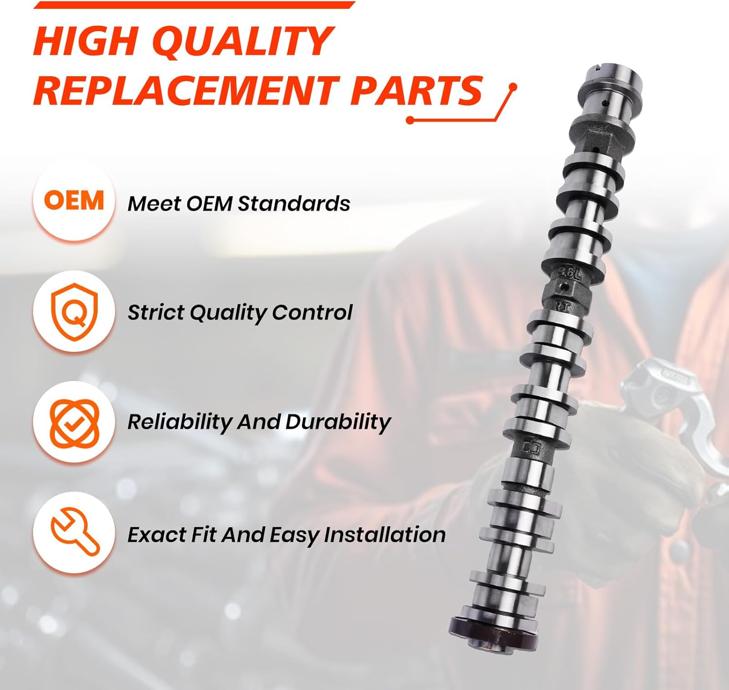 Right Side Intake Camshaft, Compatible with Jeep Grand Cherokee Dodge Chrysler Ram 1500 3.6L V6 2016-2024, Automotive Replaces Camshaft Part 5047913AD 5047913AA 5047913AB