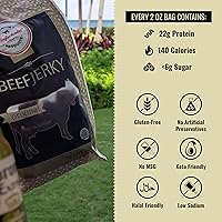 Vista 6 de Aufschnitt - Carne seca alimentada con pasto, baja en sodio, certificada Kosher, fabricada en Estados Unidos, apta para dieta cetogénica, paquete