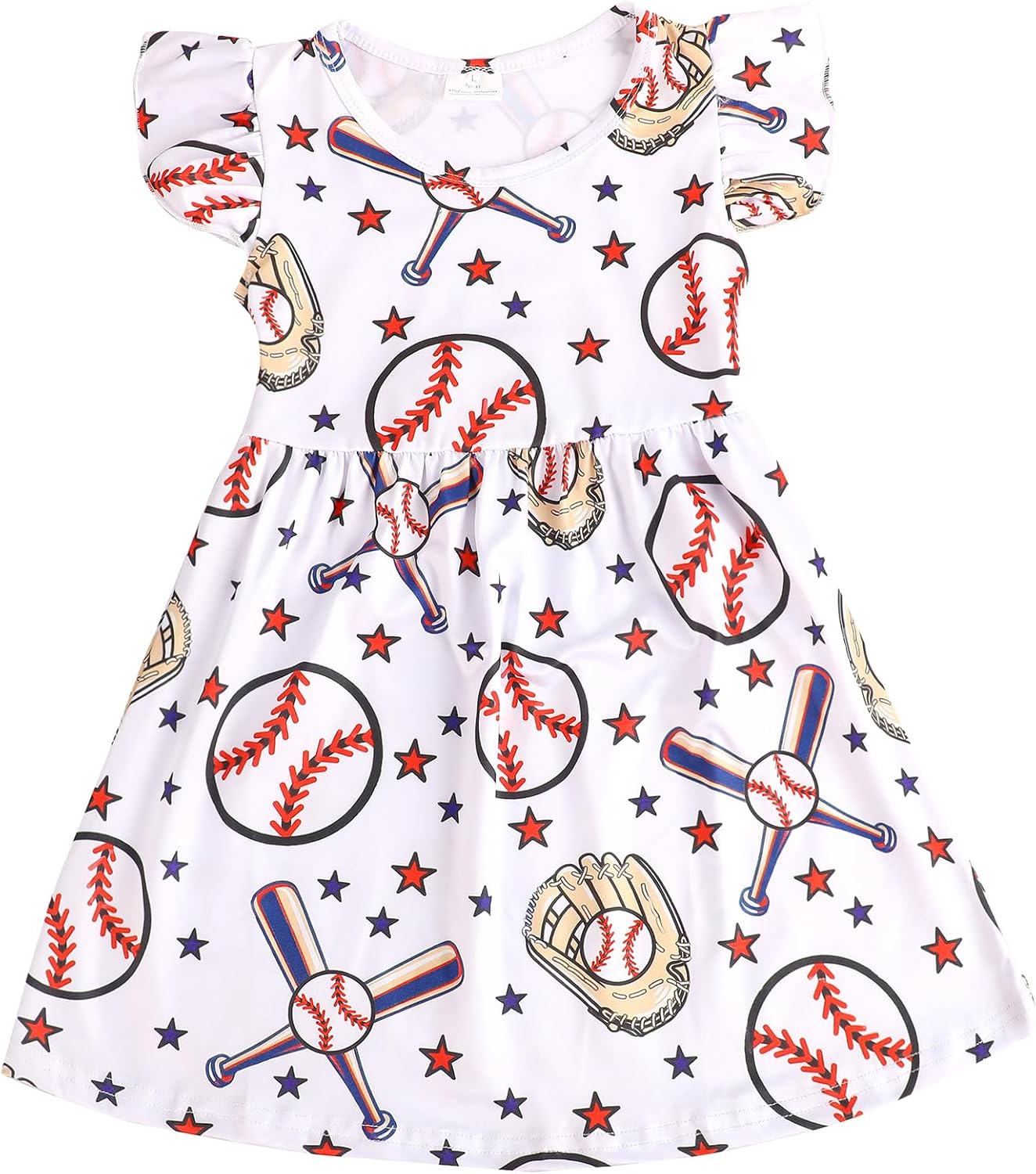 Toddler Girls Casual Dress Farm Animal Horse Print Dresses Flutter Sleeve Clothes 2-8Y - Image 2