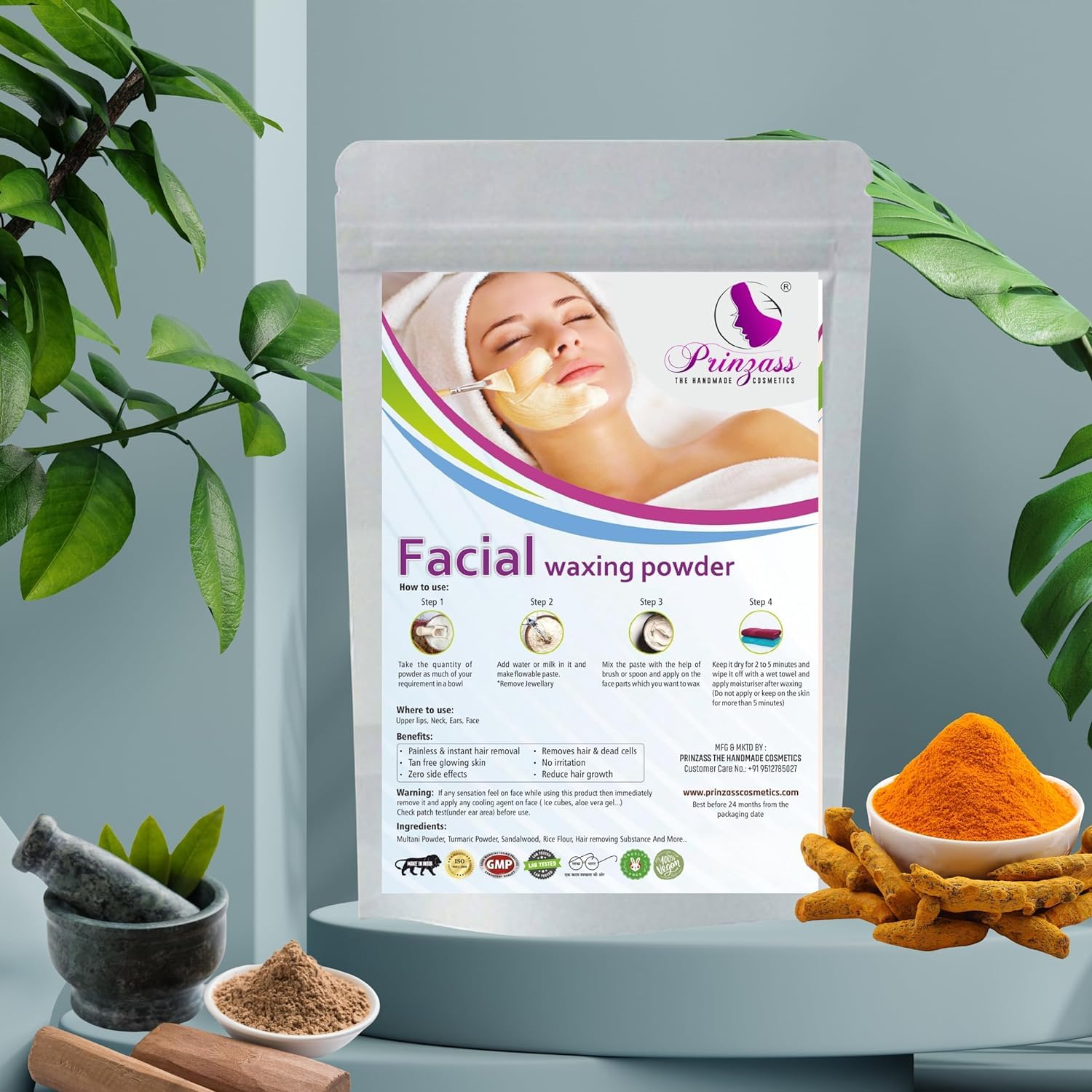 Generic DD Facial Wax Powder | 5-minute Painless Face Hair Removal Waxing Powder | Easy to use at home | Facial hair remover for women (Turmeric)