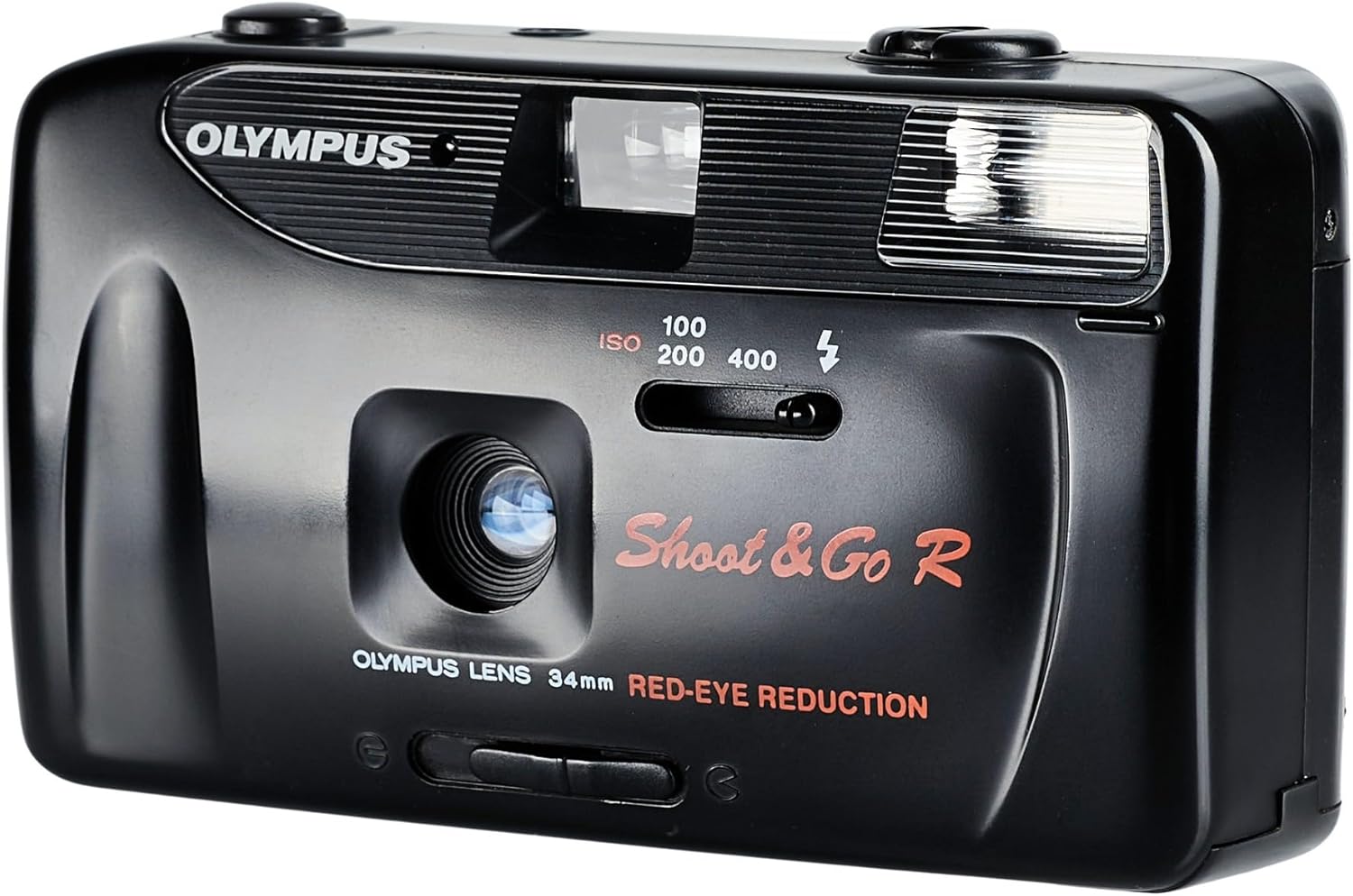 Olympus Shoot & Go 35mm Point & Shoot Film Camera with Built-In Flash – Compact Auto Focus Vintage Camera (Renewed)