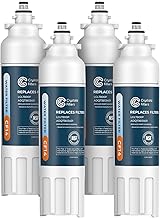 Crystala Filters LT800P Refrigerator Water Filter, Compatible with LT800P, ADQ73613401, ADQ73613402, ADQ73613408, ADQ75795104, Kenmore 9490, 46-9490, LSXS26326S, LMXC23746S, LMXC23746D (Pack of 4)