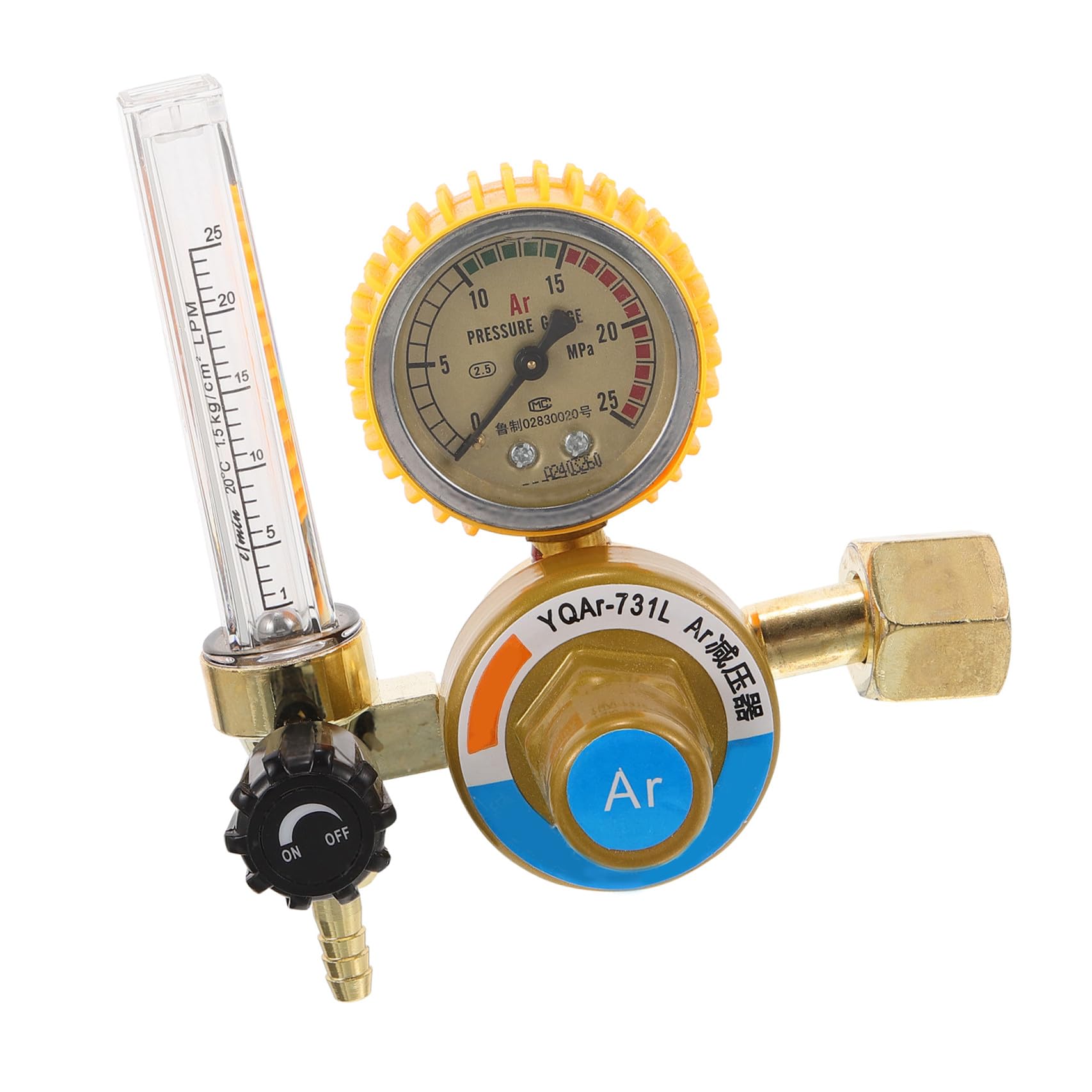 Argon Gasdruckminderer mit Manometer Präzise Argondurchflussregelung Anti Fall Legierung Undpc Material für Schweißerzubehör und Argon Gas