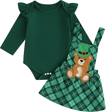 Ayalinggo Valentines Baby Girl Outfit Long Sleeve Romper Onesie Love Heart Overalls Shorts 2Pcs Valentines Day Clothes