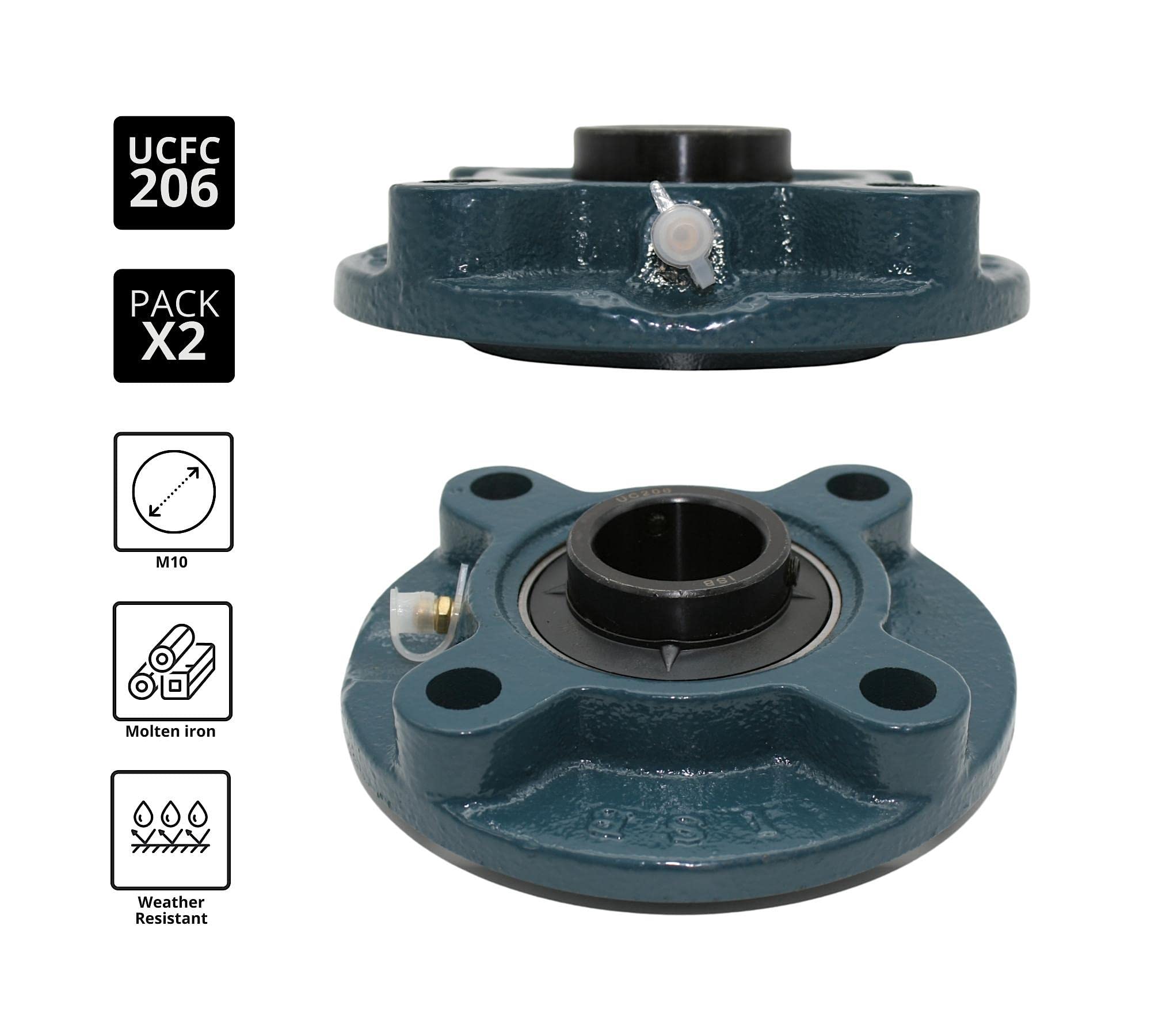 DOJA Industrial | PACK 2 | Cuscinetti con supporto UCFC 206