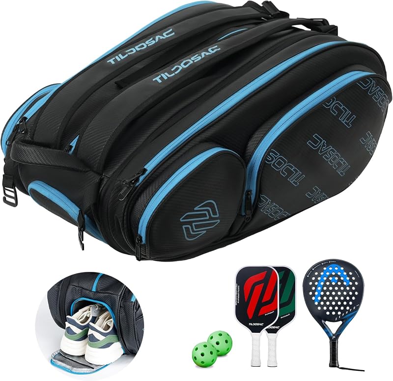 2-in-1 Detachable Pickleball & Padel Bag for Men Women | Thermal Foil Insulated Racket Compartment | Outdoor & Gym