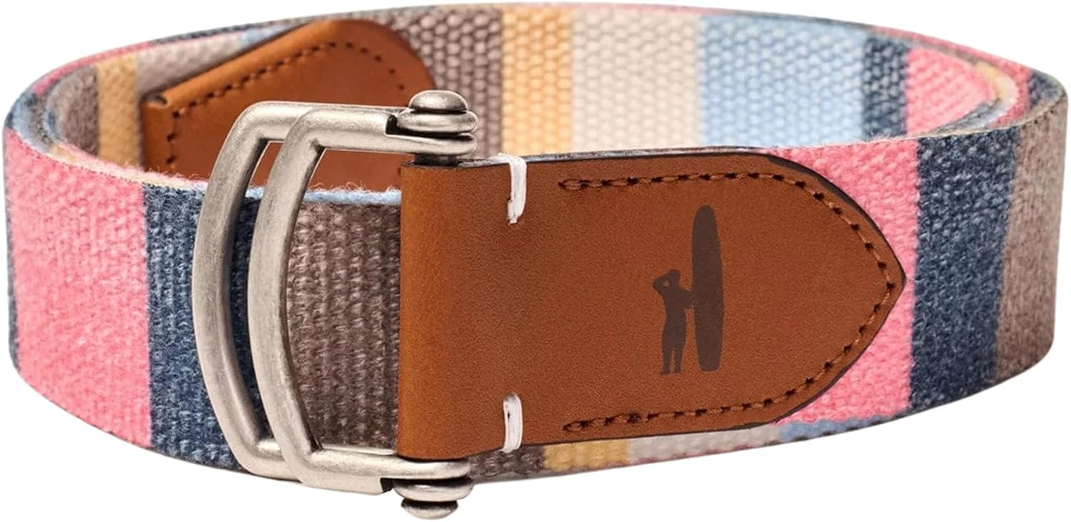 johnnie-O Bowen D-Ring Canvas Striped Belt