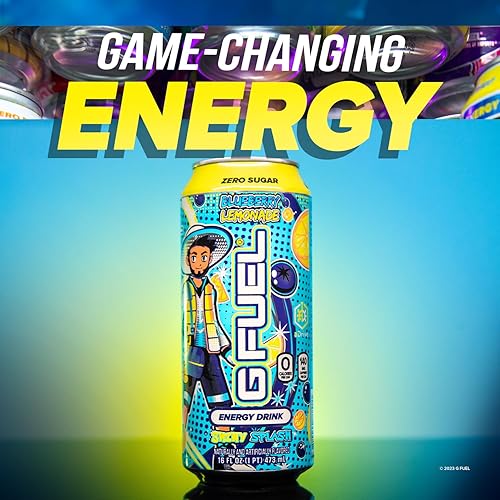 Miniatura 5 de G Fuel aDrive - Bebida energética, sin azúcar, bebidas saludables, cero calorías, 140 mg de cafeína por lata carbonatada, sabor a arándanos y