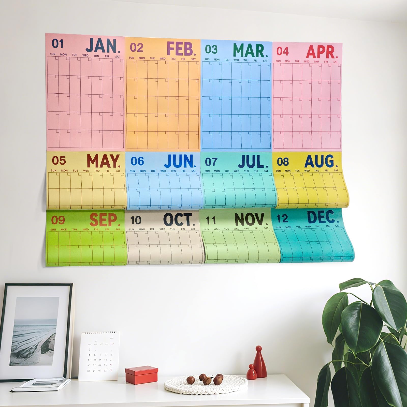 Großer Wandkalender 2025, 18 Monate, vertikaler Wandplaner, bunter wiederverwendbarer Kalender für die Wand mit 18 bunten Designs, großer Platz für Büro, Zuhause, Schule, Organisation, 30,5 x 40,6 cm