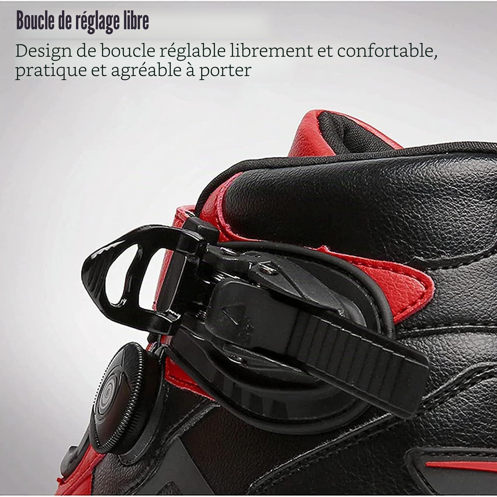 DJFOG Hommes Moto Chaussures Noir Motocross Bottines Courtes en Cuir Imperméable, Moto Off-Road Chaussures Racing Sports Bottes