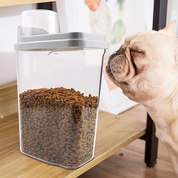 Amazon フードストッカー 密閉 ペットフード 保存容器 食品級pp材質 安全無毒 ペットフードストッカー 猫 犬用 食品保存容器 ペット餌入れ 透明 大容量 2 5l 防湿 計量カップ付 ドライフードストッカー 日本語取扱説明書付き グレー Rainboo フードストッカー 通販