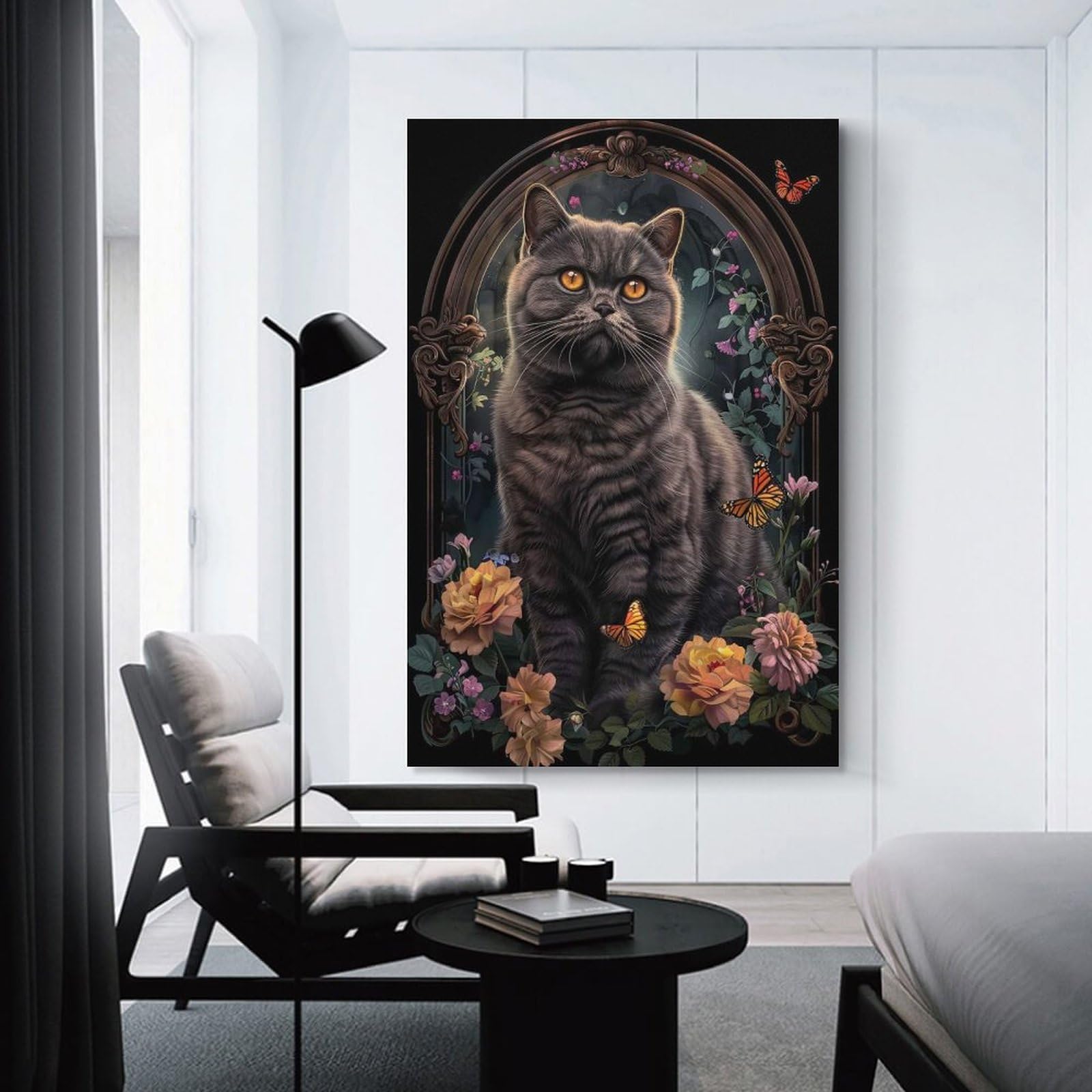 Junmoney Exotic Shorthair Canvas Art Print 24x36inch(60x90cm), for Gallery Wall Layouts in Home Or Office, Decorative Artwork with Flexible Styling