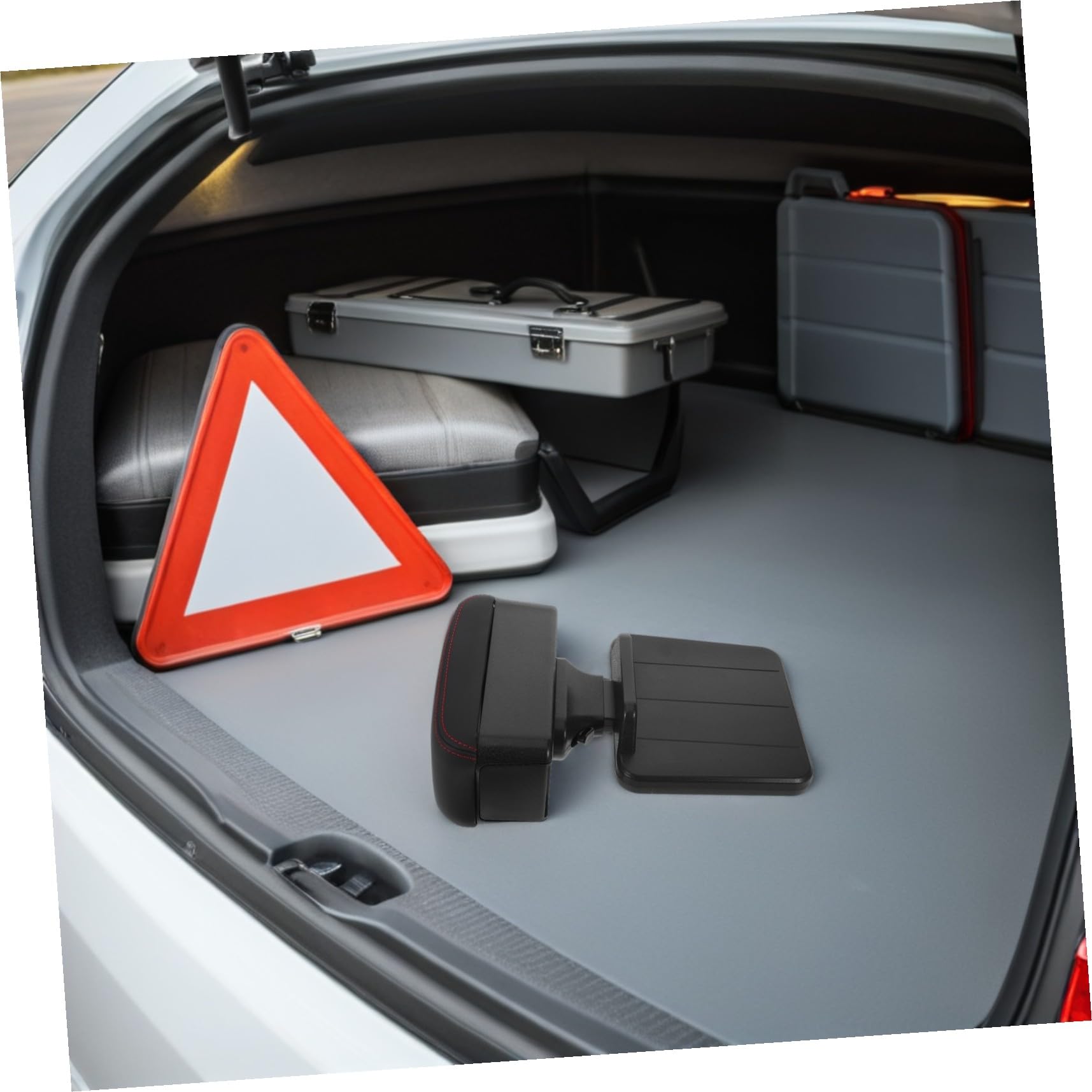 ORFOFE Box Portaoggetti Bracciolo Auto in PU Resistente Organizer Consolle Centrale Regolabile con Vassoio e Poggiabraccio Morbido Accessorio Interni di Qualità per Viaggi e Uso