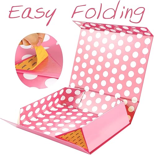 Miniatura 5 de Caja de regalo de 13 x 9.7 x 3.4 pulgadas, caja de regalo rosa grande con tapa, caja de regalo para camisa, caja de regalo magnética para embalaje