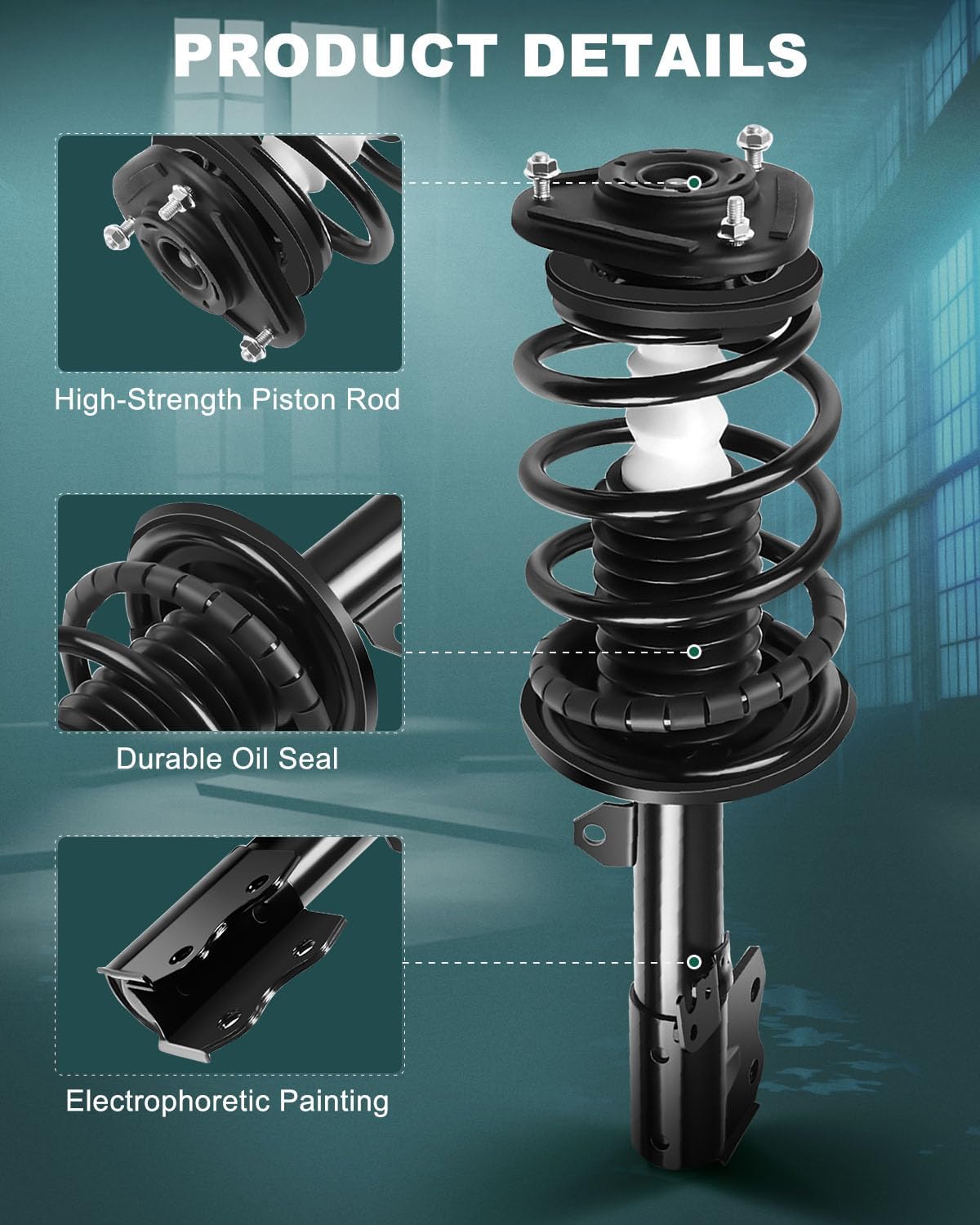 AUTOMUTO Strut Spring Assembly Front Rear Struts Shock Absorber Fit for 2004 2005 2006 2007 2008 2009 for Toyota Priusu