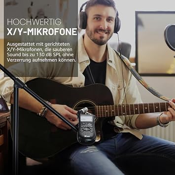 Xvive - XV1-R Digital Handheld Recorder with Integrated Microphones - WAV Recording Mono Stereo