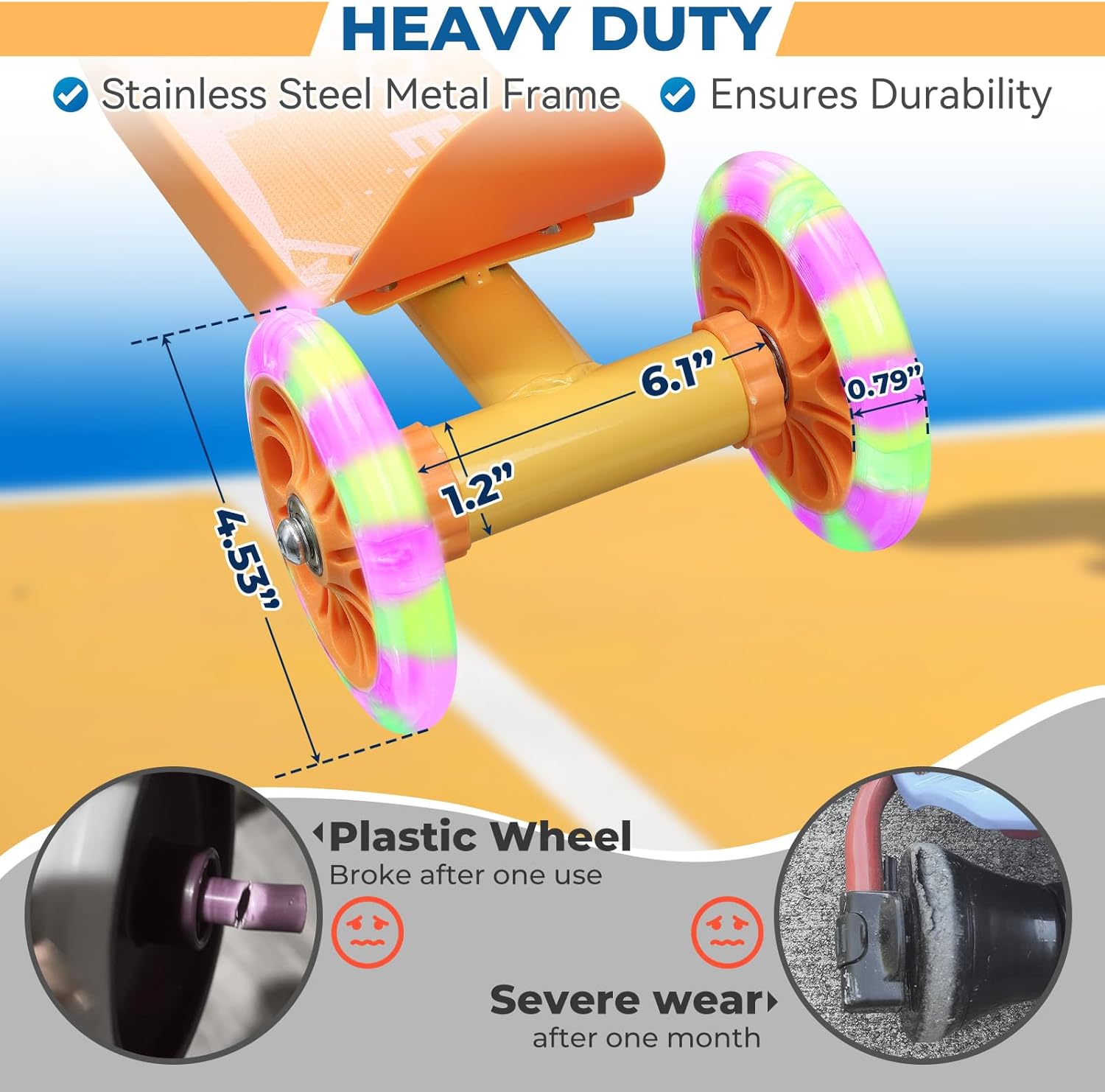 Kids Kick Scooter with Adjustable Height & LED Flash Wheels | 3 Growing Levels for Ages 3-6 Years | Outdoor Fun for Boys & Girls (37 to 50 Inches)