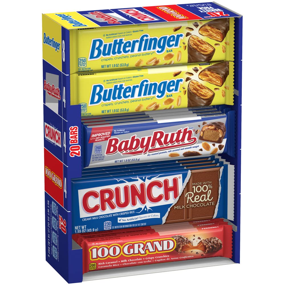 Buy Butterfinger, Crunch, Baby Ruth & 100 Grand Candy Bars, Bulk Full
