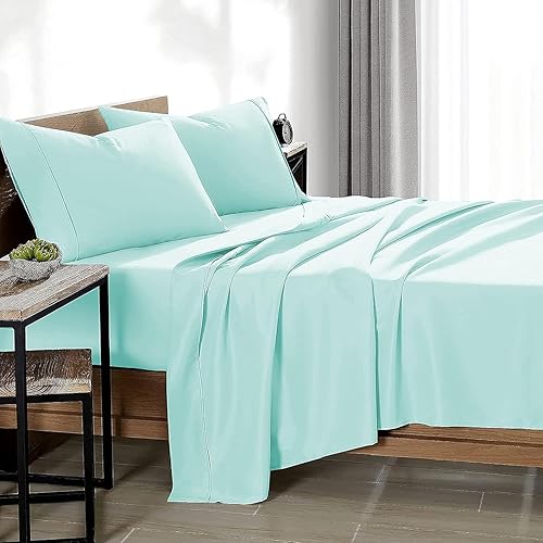 Miniatura 3 de Juego de sábanas de 800 hilos tamaño Queen de algodón 100 % egipcio de fibra extralarga, se adapta a colchones de hasta 16 pulgadas de profundidad,