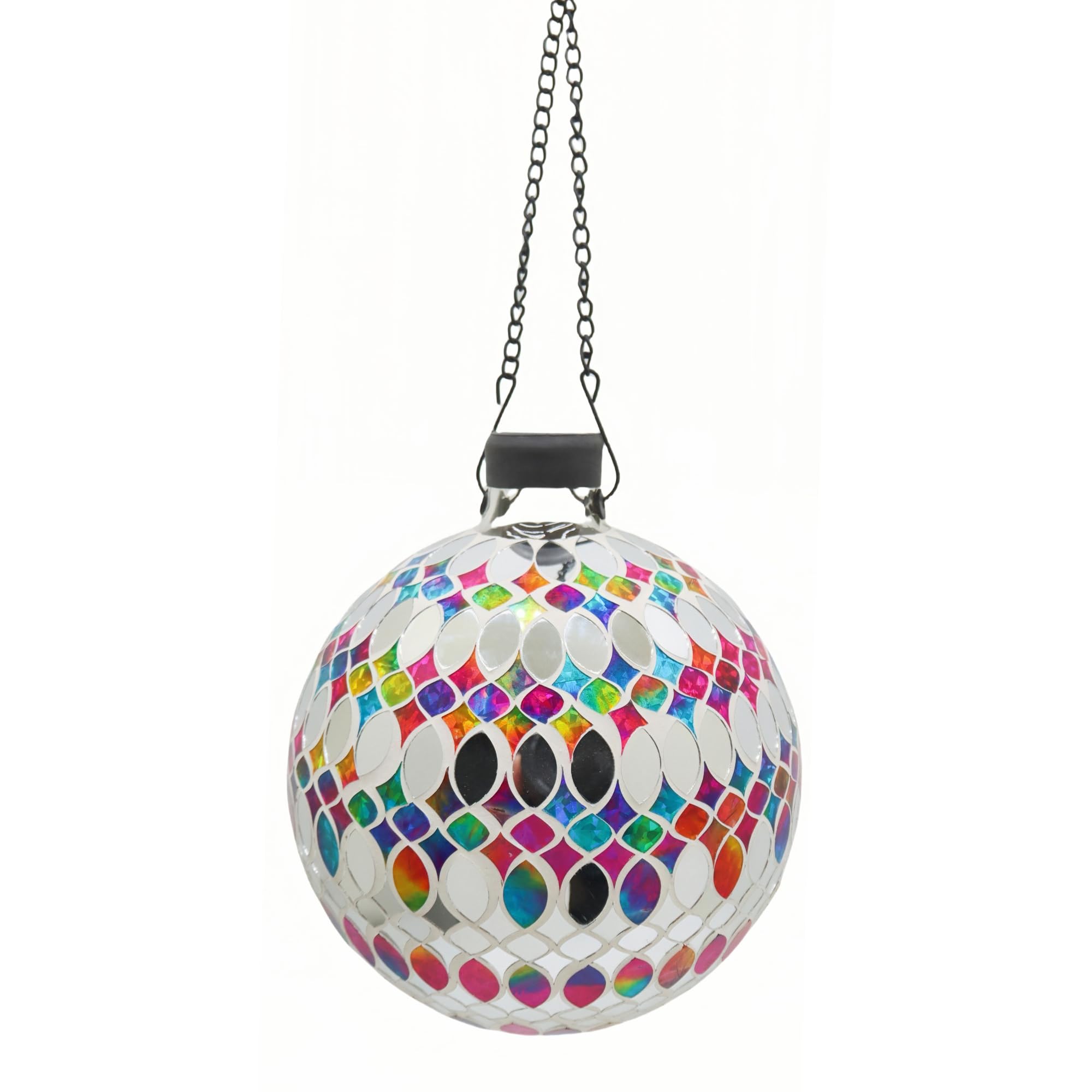 Very Cool Stuff Bling Multi-Shape Tile Gazing Globe, 10 inches - Handcrafted Mosaic Glass Décor with Hanging Chain for Garden, Patio & Home-image-20