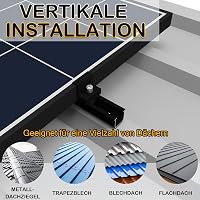Sorlpv Napelem Tartó Rendszer 1 Modulhoz, 12 cm Sín, Állítható Bilincs, Lapos és Trapézlemez Tetőhöz 6