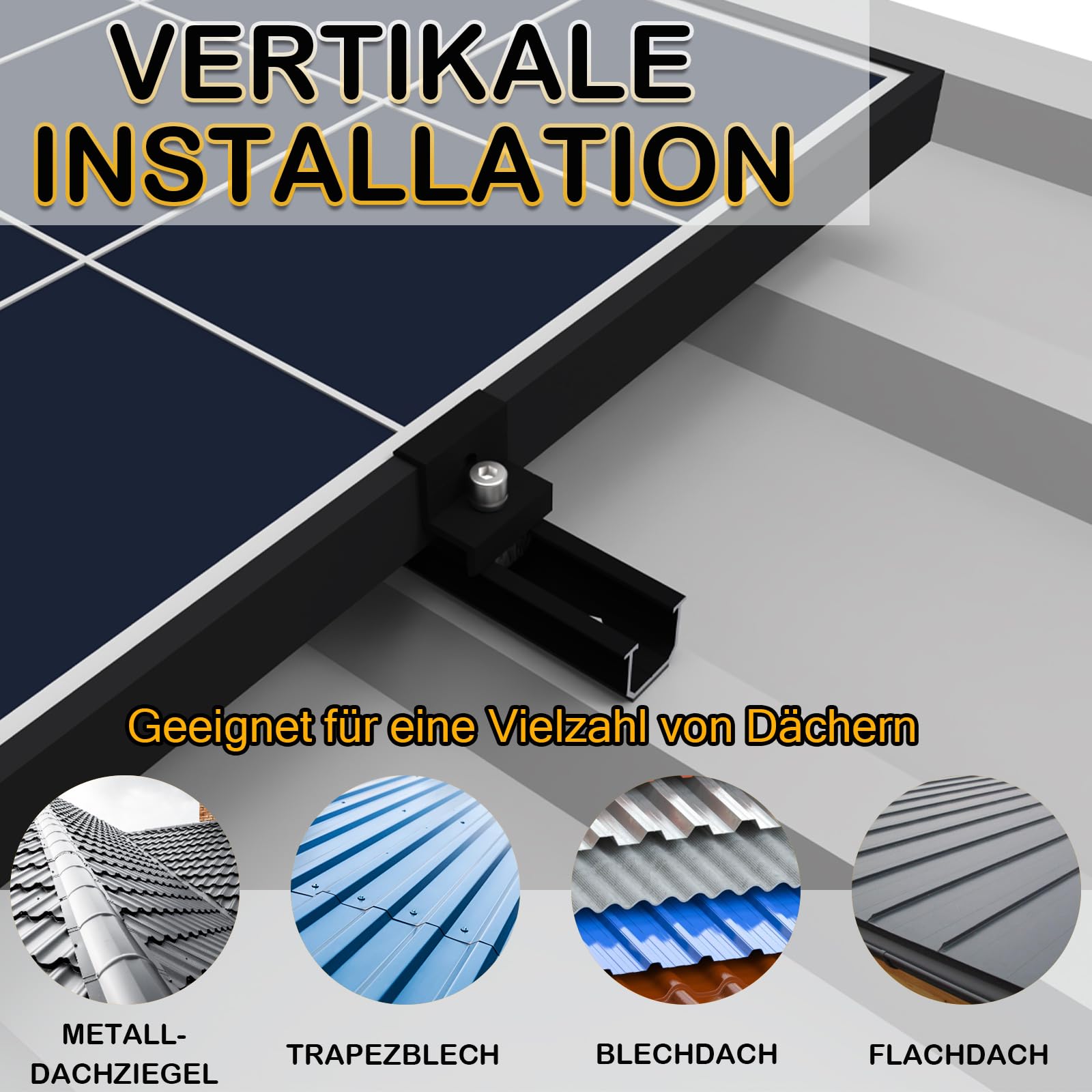 Solar stell Trapezoïde profiel rails L 223 mm voor muur, damwandprofielen, steeldeck en bitumen dak ( Prijs op aanvragen ) - SunSolar
