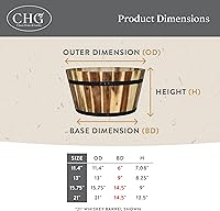 Vista 5 de Classic Home & Garden 21" Whiskey Barrel Planter, Acacia