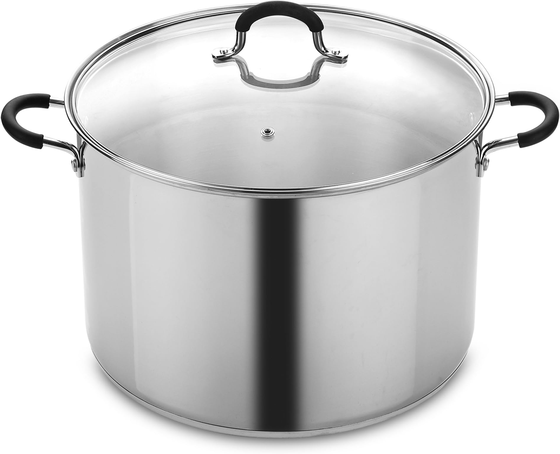 Cook N Home Stockpot Large Pot Induction Pot with Lid Professional Stainless Steel 20 Quart, Dishwasher Safe with Stay-Cool Handles