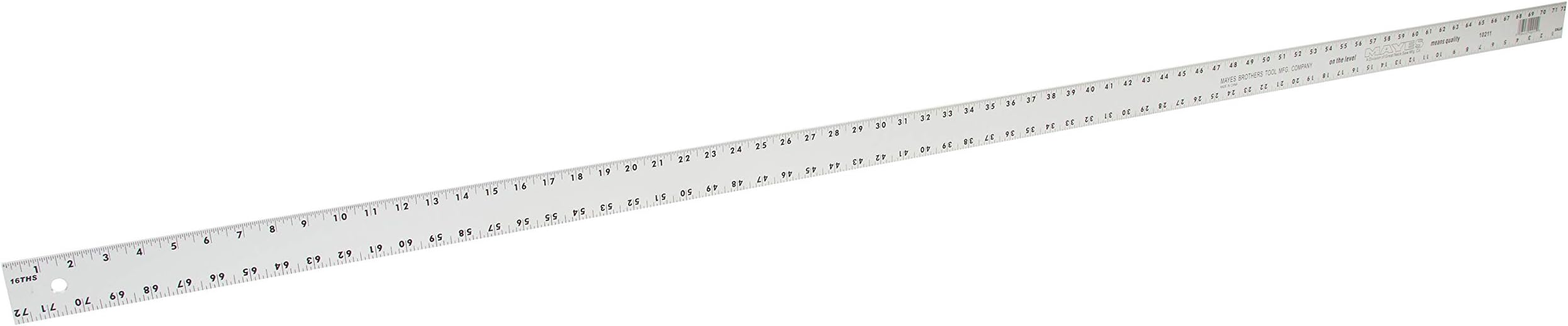 Mayes 10211 72 Inch Straight Edge Aluminum Ruler, Heavy Duty 72 Inch Ruler with Metric and Standard Measurements, Extra Thick Precision Straight Edge