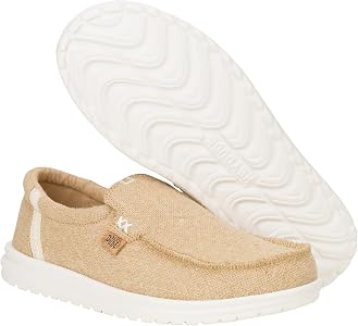 Mocassins Plats Hey Dude MIKKA JUTE Pour Homme - Tissu Noir, Légers, Confortables, Style Décontracté
