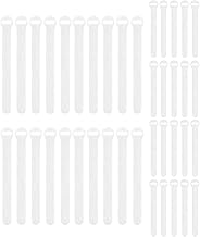 Self-Gripping Cable Ties by Wrap-It Storage, White, 40 Pack (5 Inch and 8 Inch Straps) – Reusable Hook and Loop Cord Organizer Cable Ties for Cord Management and Desk or Office Organization