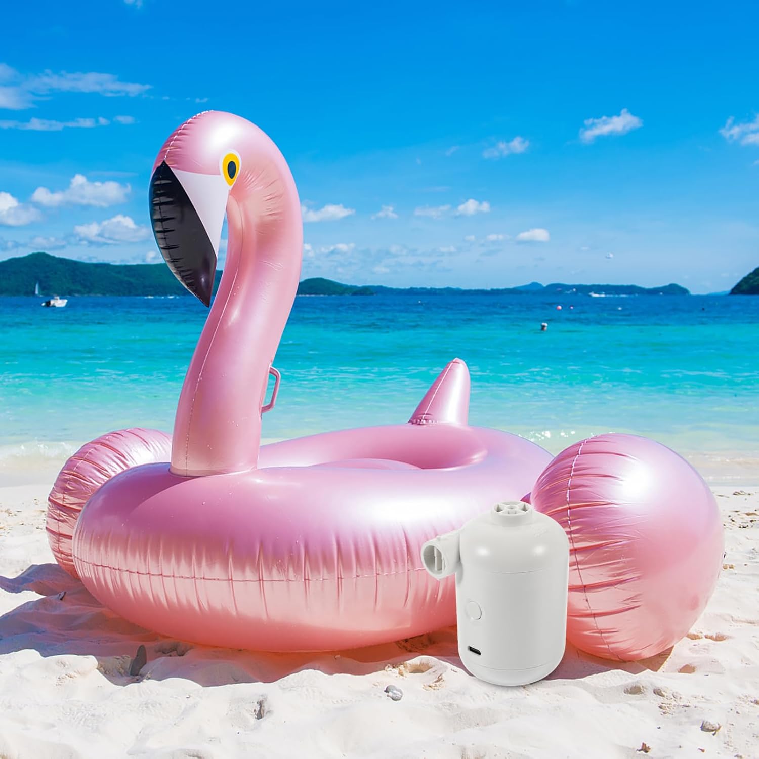 1set Air Pump for Bike Tire Camping Air Mattress Boat Home Use Inflatable Toys High Airflow Rate