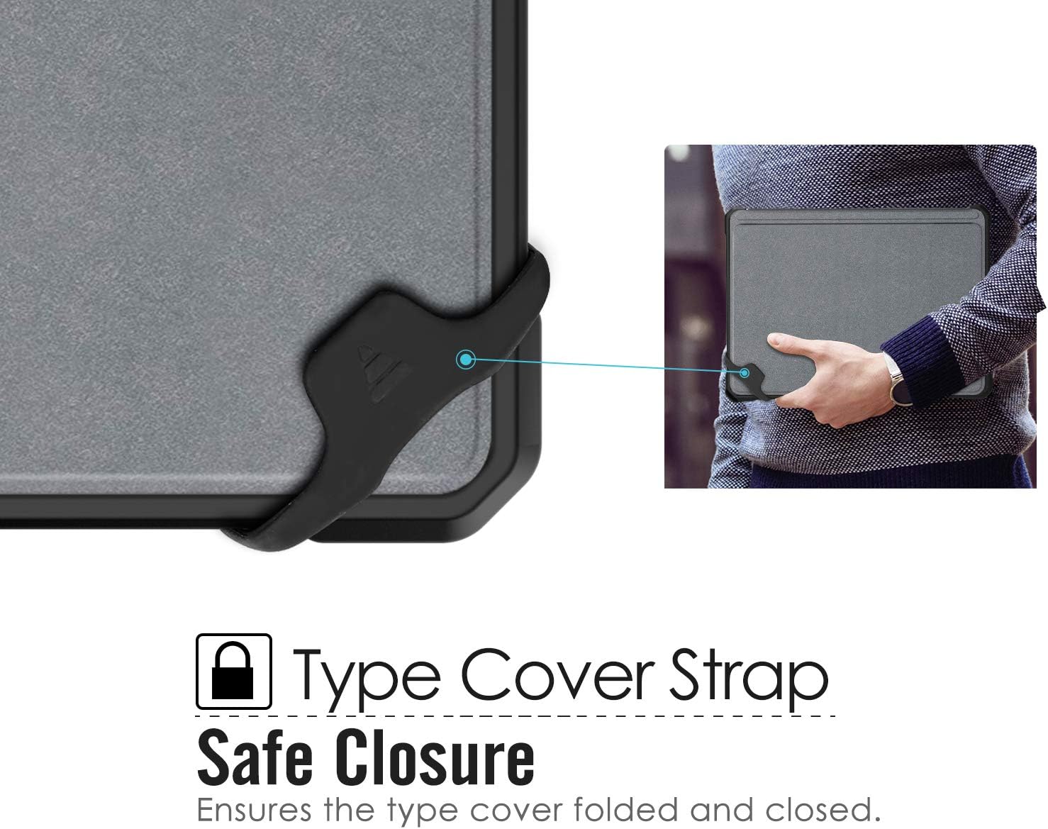 MoKo Case Fit Microsoft Surface Go 3 (2021)/ Surface Go 2 2020 / Surface Go 2018, All-in-One Protective Cover Case with Pen Holder Hand Strap, Compatible with Type Cover Keyboard - Black : Everything Else