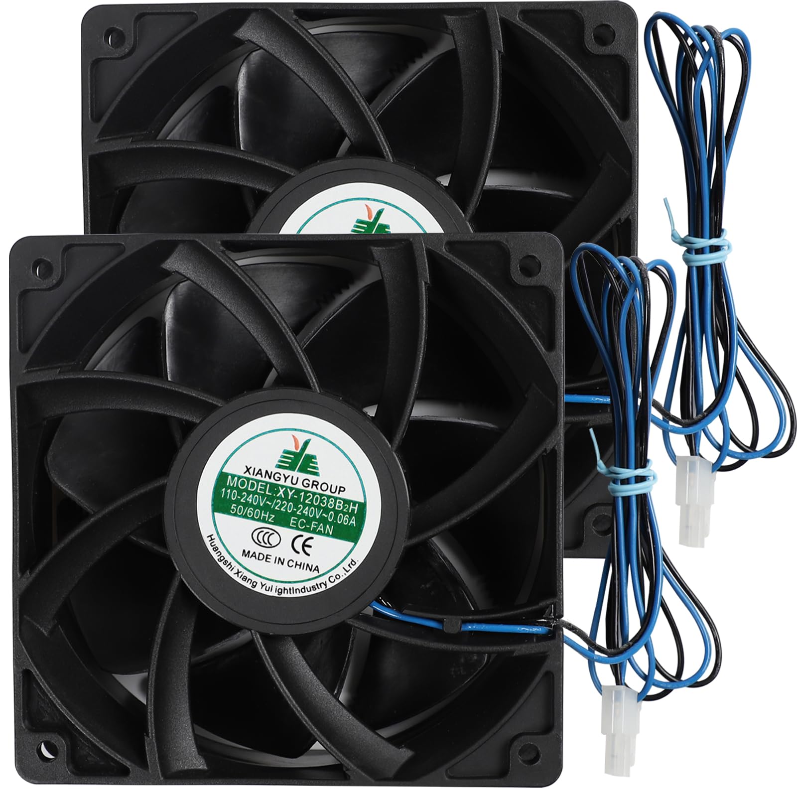 Smtime XY-12038B2H High Air Volume Fan, Model XY12038B2H Cabinet Cooling Fans 110V-220V 0.06A 50/60HZ EC-Fan 12CM 120×120×38mm 12038B2H 2PCS