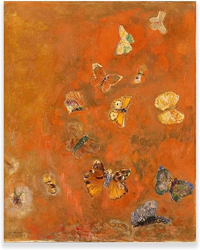 Odilon Redon - Póster impreso  Evocación de mariposas 1912 obra de Odilon Redon  Impresiones artísticas  Decoración moderna de habitación sin marco
