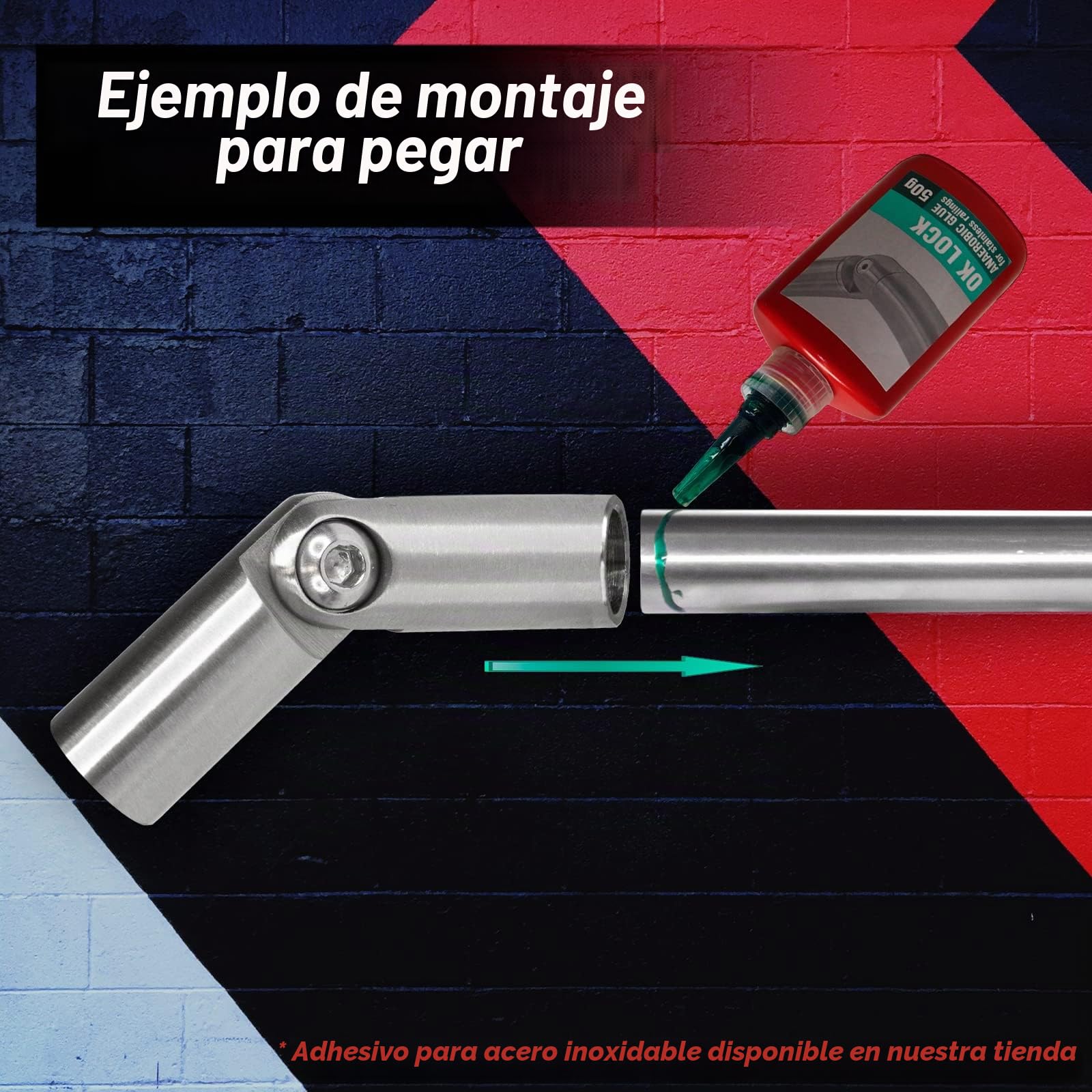 PRIOstahl - Conector flexible con barra de llenado articulada (4 conectores ajustables de 10 mm, acero inoxidable V2A, para barra, barra redonda, barandilla de escalera, construcción de barandilla