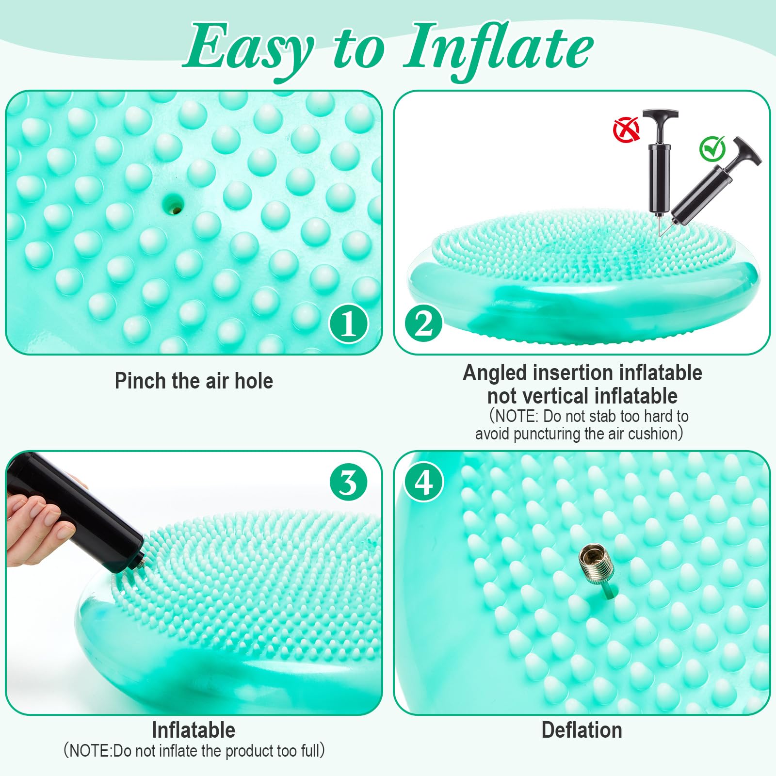 Libima 4 pezzi sedile oscillante per bambini sensoriali cuscino oscillante gonfiato sedile sensoriale design nuvola seduta flessibile per aula disco di equilibrio elementare per bambini adulti