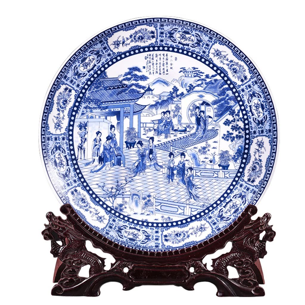 Porcelain Antique Porcelain Hanging Plate Decorative Plate Ornament New Chinese Living Room Deco
